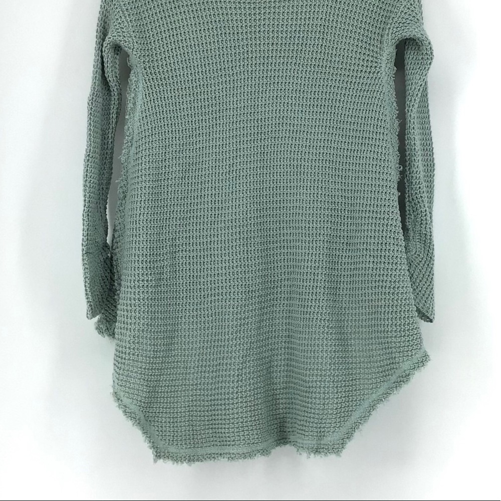 Elan Waffle Mint V-Neck Cold Shoulder Sweater NWT - Picture 6 of 6